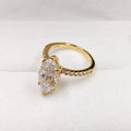925 Sterling Silver 4-carat Marquise-cut Diamond Moissanite Ring For Women