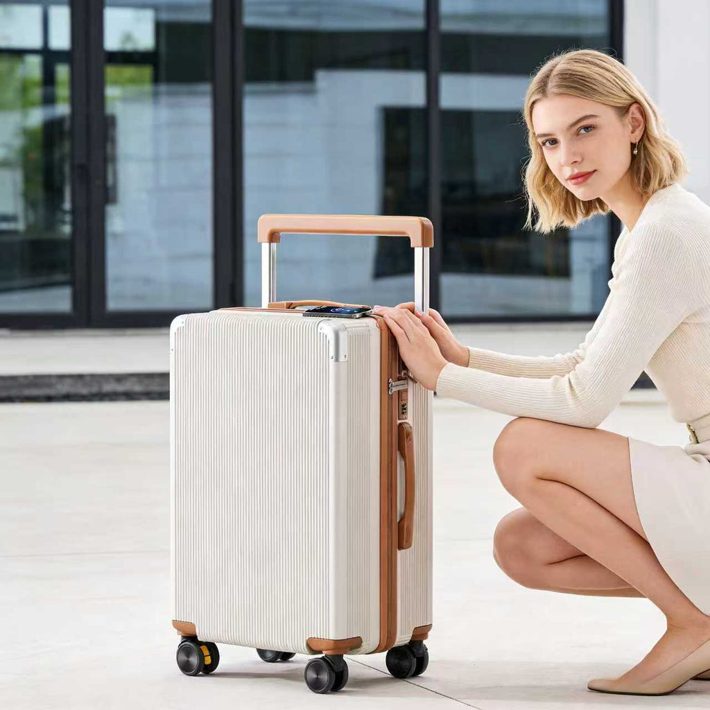 20 Inch 24 Inch Wide Handle Luggage, Silent Rotating Wheel Travel Luggage, Durable Password Lock Carry On Luggage