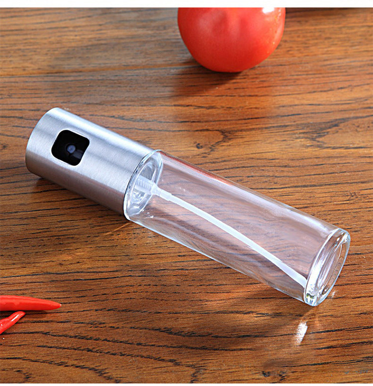 BBQ Healthy Kitchen Cooking Oil Vinegar Spray Bottle Push Type Oil Spray BottlePump Oil Tank Leakproof BBQ Sprayer BBQ Tools Kitchen Gadgets