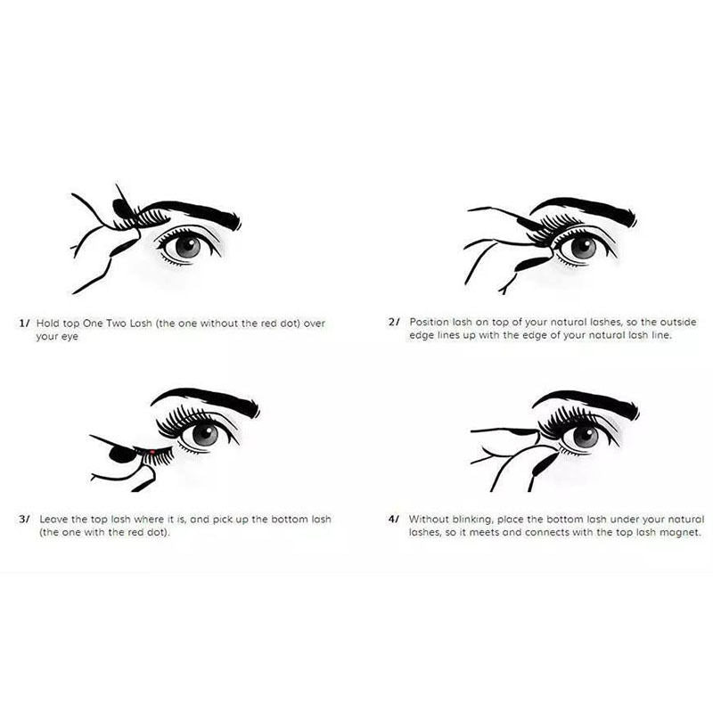Compatible with Apple, False Eyelashes 6D Magnetic Eye Lashes Double Magnet Fake EyeLashes Hand Made Strip Lashes cilios posticos