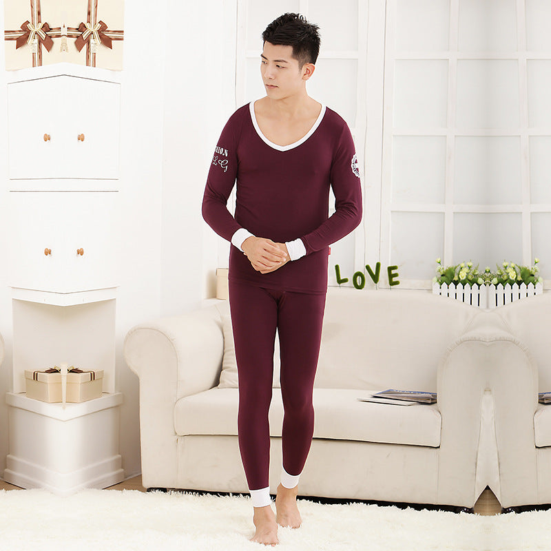 Men's tights Modal basic round neck thermal underwear set