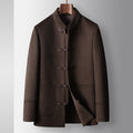 Men's Woolen Coat Chinese Stand-up Collar Wool Warm Jacket