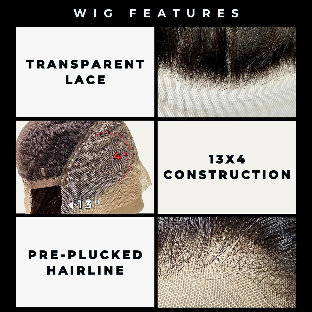 Cherry 13x4 Transparent Lace Front 100% Human Hair Bob Wig