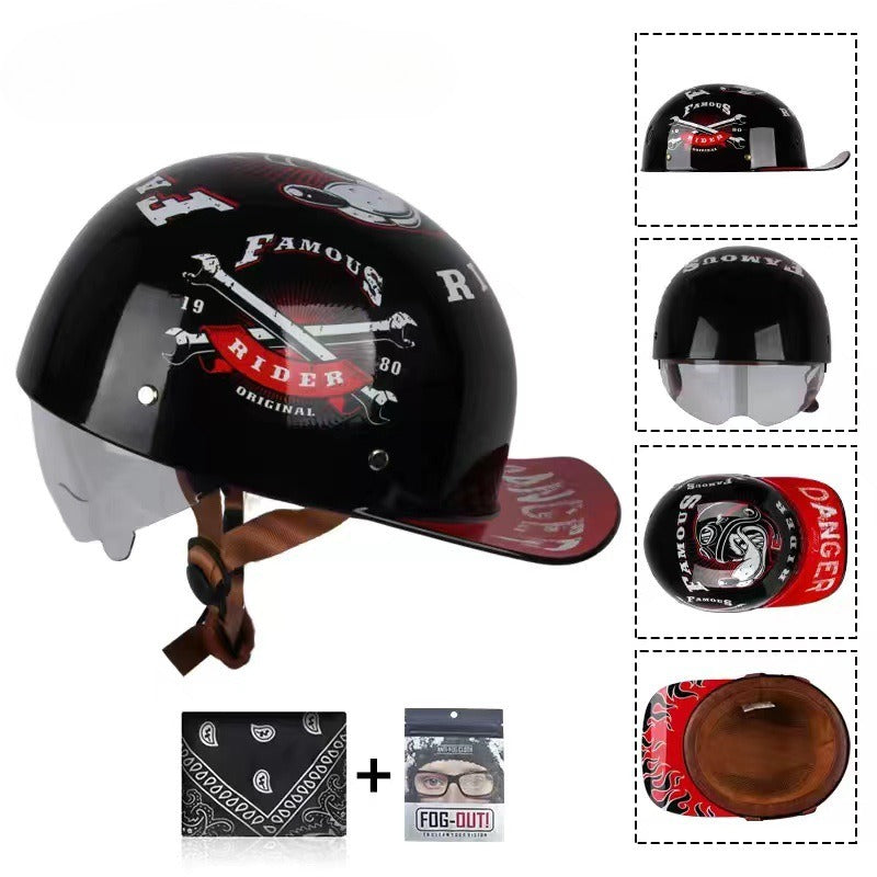 Creative Printed Retro Home Motorcycle Helmet