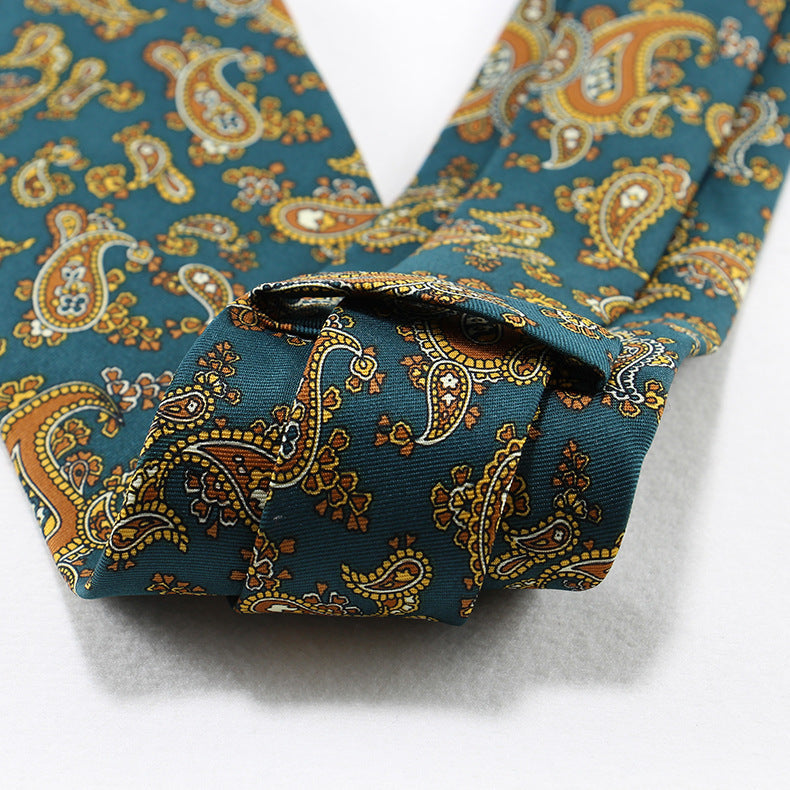 Korean-style Retro Hong Kong style Floral Casual Tie