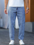 New Mens Light Blue Tapered Jeans