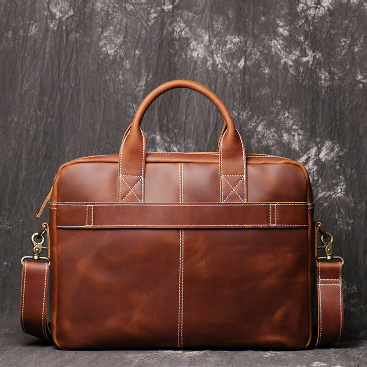 Men's First Layer Cowhide Portable Briefcase