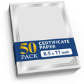 50 Certificate Paper 8.5 x 11 inch for Printing Blank Certificate Papers for Award Certificates & Diploma Paper Premium Silver Foil Award Papers Cardstock for Awards Certificates Graduation