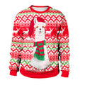 Ugly Christmas Sweater, Santa Elf Print, Pullover
