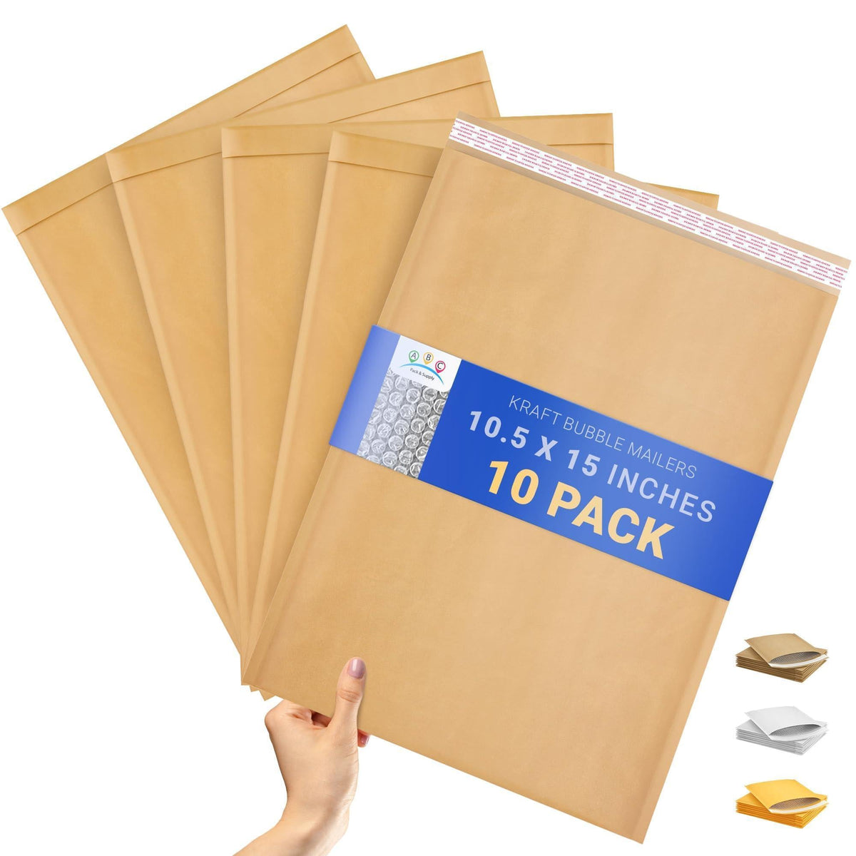 Brown Kraft Bubble Mailer Envelopes 10.5 x 15 Inch 10 Pack Mail Padded Envelopes Self Seal Kraft Bubble Mailers Tear Resistant Mailing Envelope Padded. Sturdy Paper Mailer