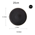Black Crystal Ceramic Dessert Plate Round Flat Plate