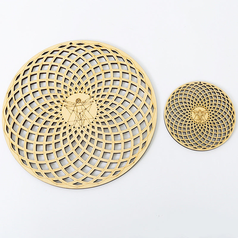 Wooden Geometric Wall Art, Meditation Decor