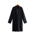 Arabic Style Simple Long Men's Shirt Muslim Robe