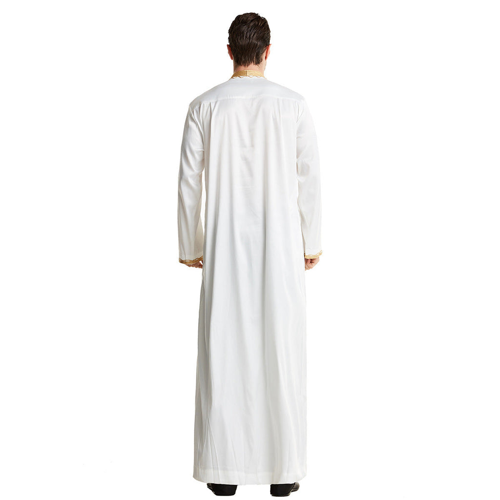 Arabian Middle East Stand Collar Embroidered Robe