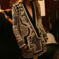 V-neck Long-sleeved Suit Blouse With Bubble Print Women's Clothing
