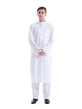Muslim Two-piece Solid Color Men's Robe