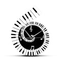 Musical Notes Treble Clef Piano Wall Clock Decor