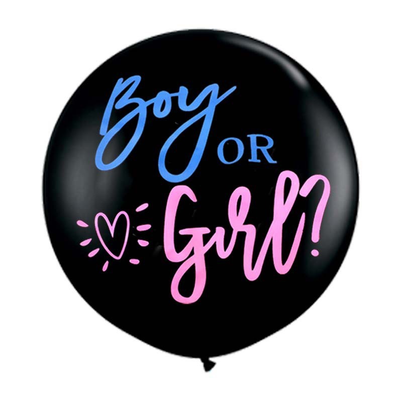 36inch Boy or Girl Gender Reveal Balloon Black Latex