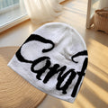 Lettered Knitted Beanie Warm Ear-Protecting Hat For Men