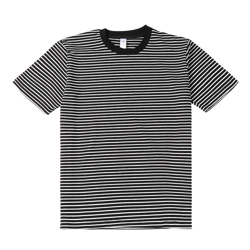 Striped Short Sleeve Men's Versatile Loose T-shirt