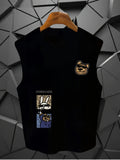 Fashionable Mens Sleeveless Printed Top