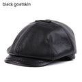 Men's Sheepskin Peaked Beret Newsboy Leather Hat