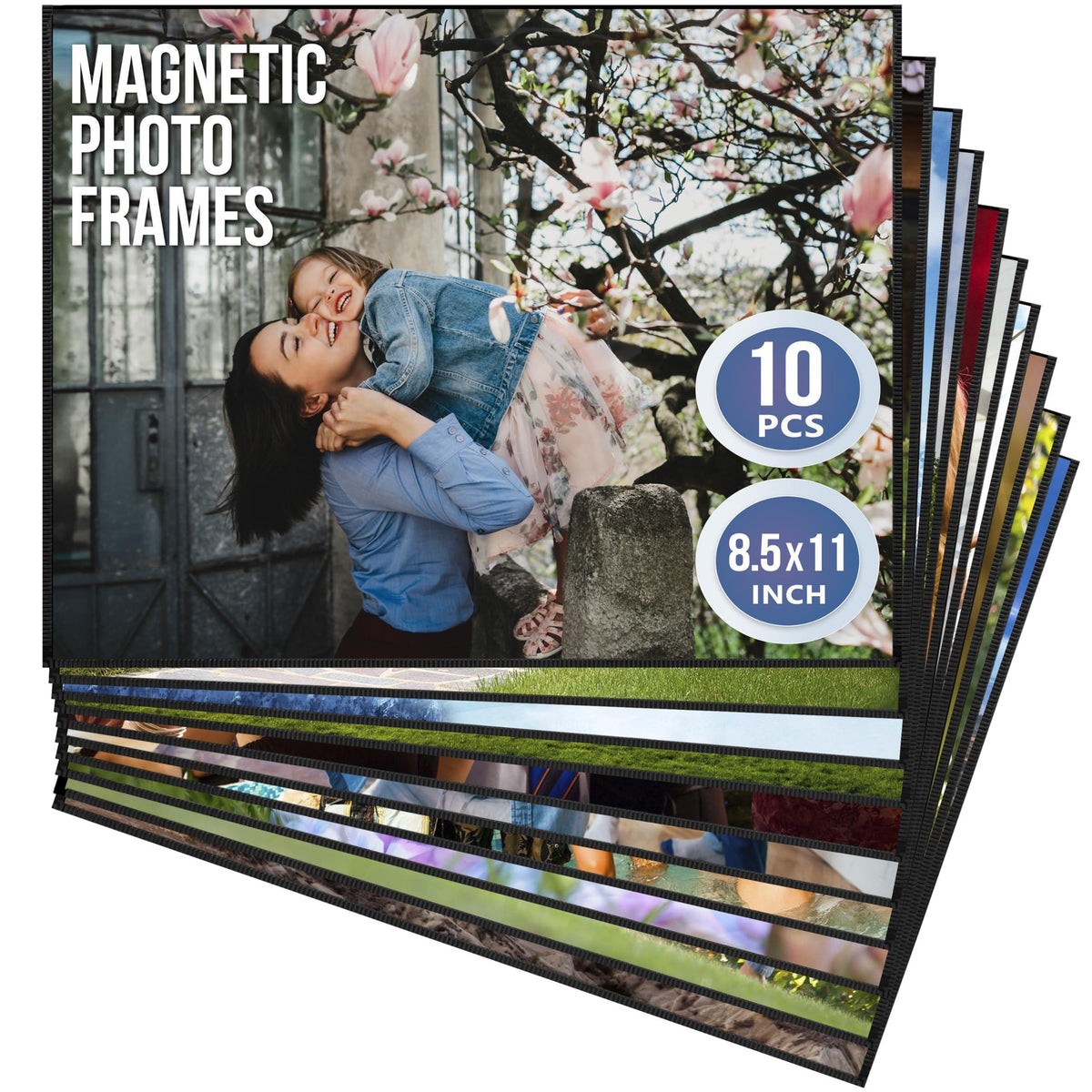 10 Pack Magnetic Frames 8.5 x 11 inch Magnetic Picture Frames for Fridge Magnetic Picture Frames for Refrigerator Magnetic Photo Sleeves Locker Magnet Frame Magnetic Photo Pockets Magnetic Picture Holder