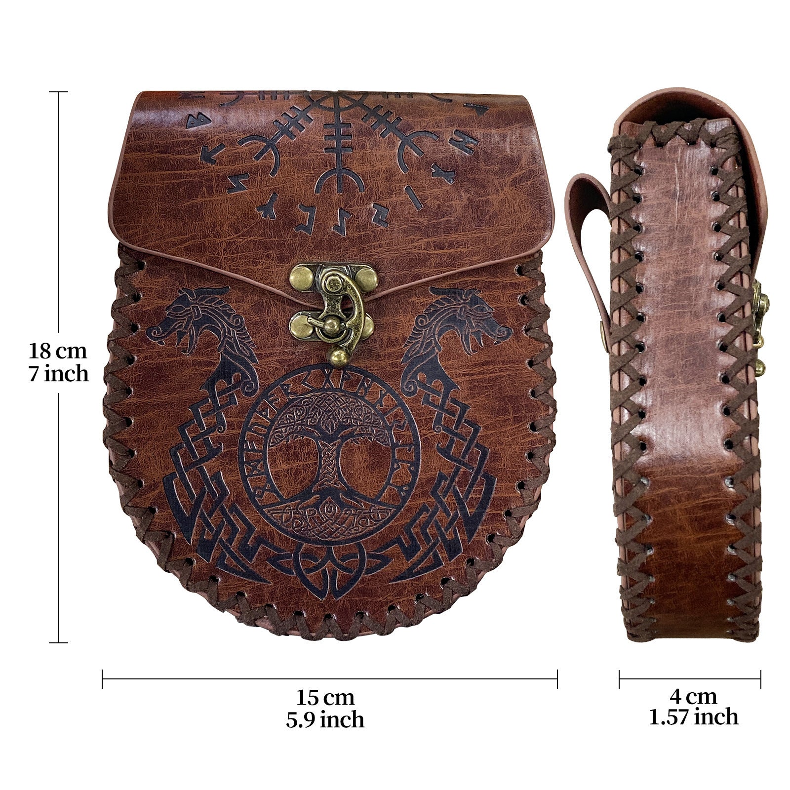 Vintage Viking Coin Purse: Medieval Belt Bag Style