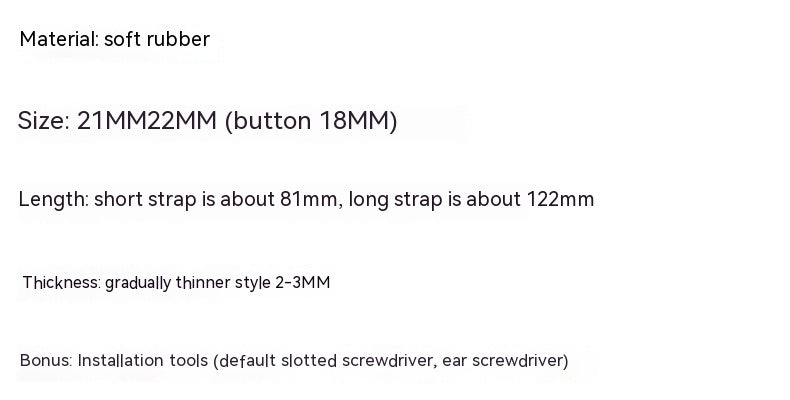Waterproof Silicone Strap for Tigehao Ya Jing Sports Watch (21/22mm)
