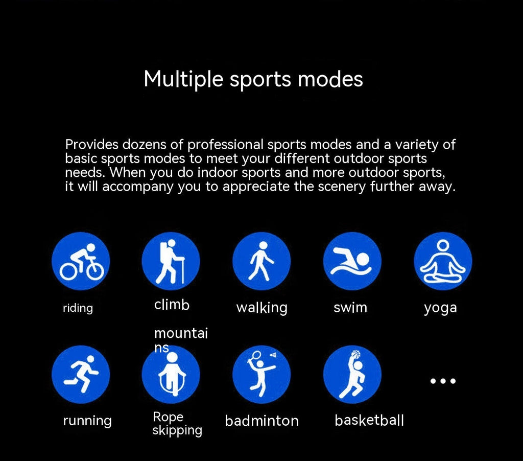 Bluetooth Sport Watch: HR, BP, Step Count
