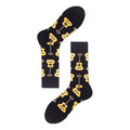 Men's Mid-calf Colorful Guitar Cat Face Cotton Socks