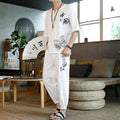 Chinese-style Mens Embroidered Cotton-linen Retro Loose-fit