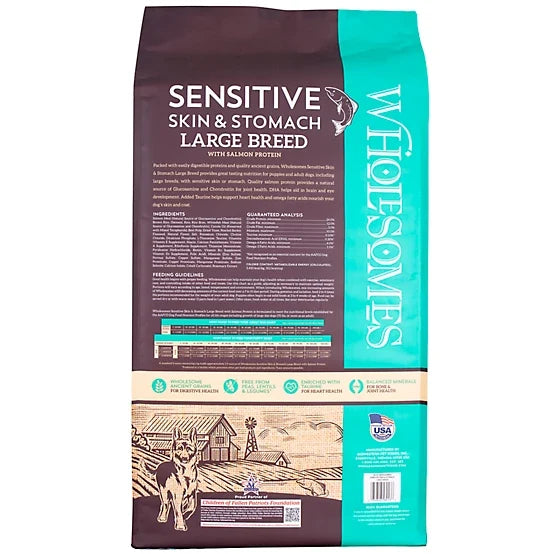 Wholesomes Dog Large Breed Sensitive Skin & Stomach Salmon (30lb)