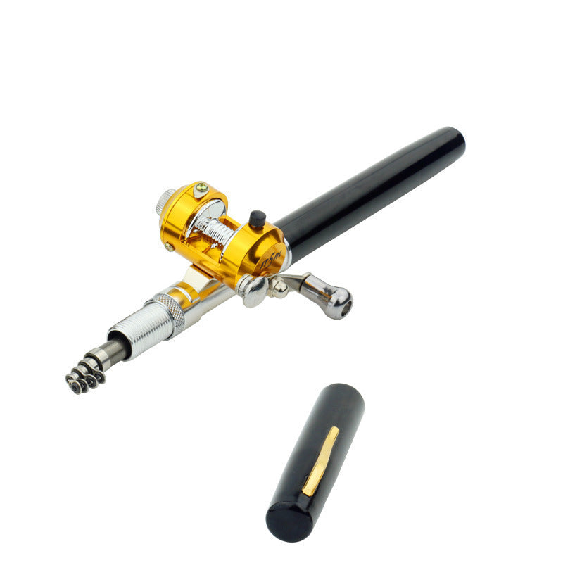 Mini Ice Fishing Pen Rod with Drum Set