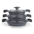 Thermoad Granite Coated Cookware Set: Lightweight, PFOA-Free Aluminum Saucepans for Energy-Saving Cooking