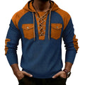 Mens Waffle-Weave Hooded Long-Sleeve Sweatshirt