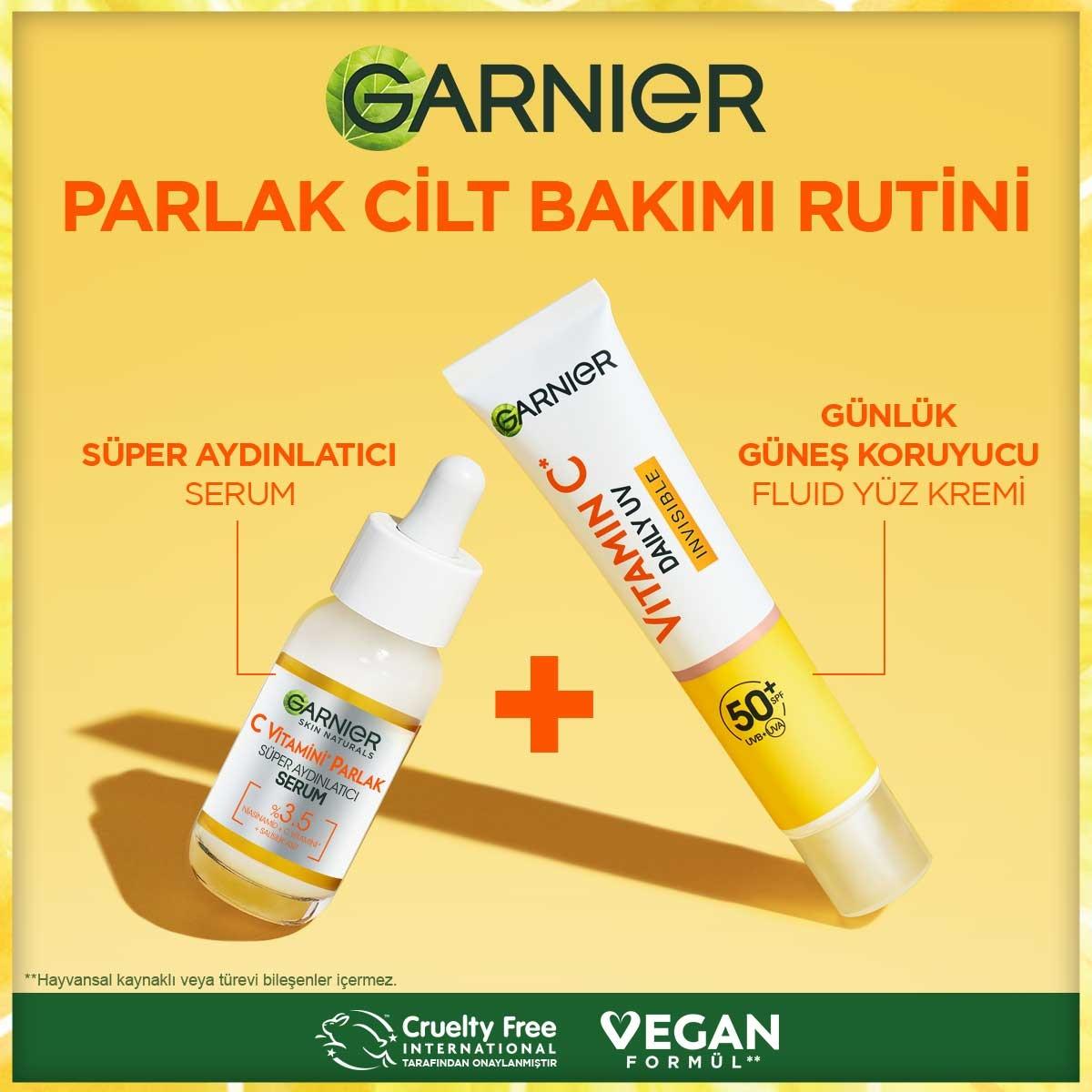 Garnier Daily Sunscreen Face Cream SPF50+ - Vitamin C Enriched, Vegan, Dermatologically Tested - 1.35 fl oz