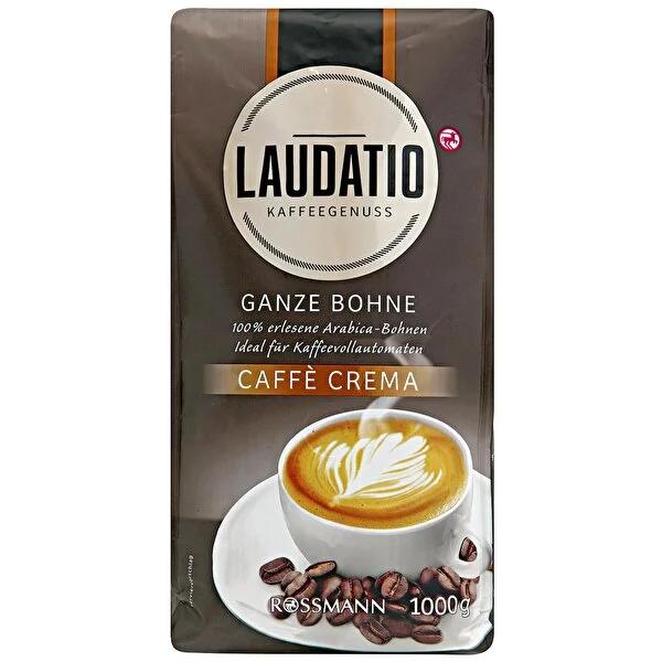 Laudatio Whole Coffee Beans - 100% Arabica Cafe Crema 1000g - Rich Flavor & Freshness