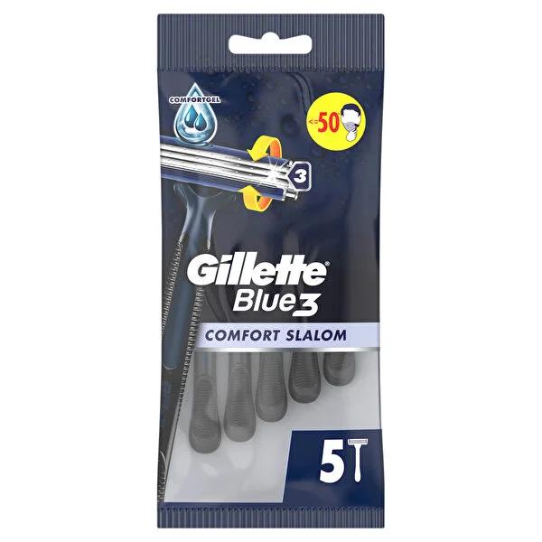 Gillette Blue3 Disposable Razor Blades for Men - 5 Pack, Close Shave, Lubricating Strip, Pivoting Head