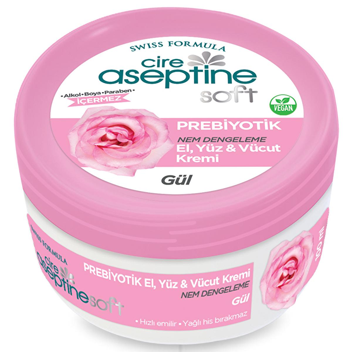 Cire Aseptine Soft Moisturizing Cream with Prebiotics and Vitamin E - 3.38 fl oz, Dermatologically Tested, Natural Skincare