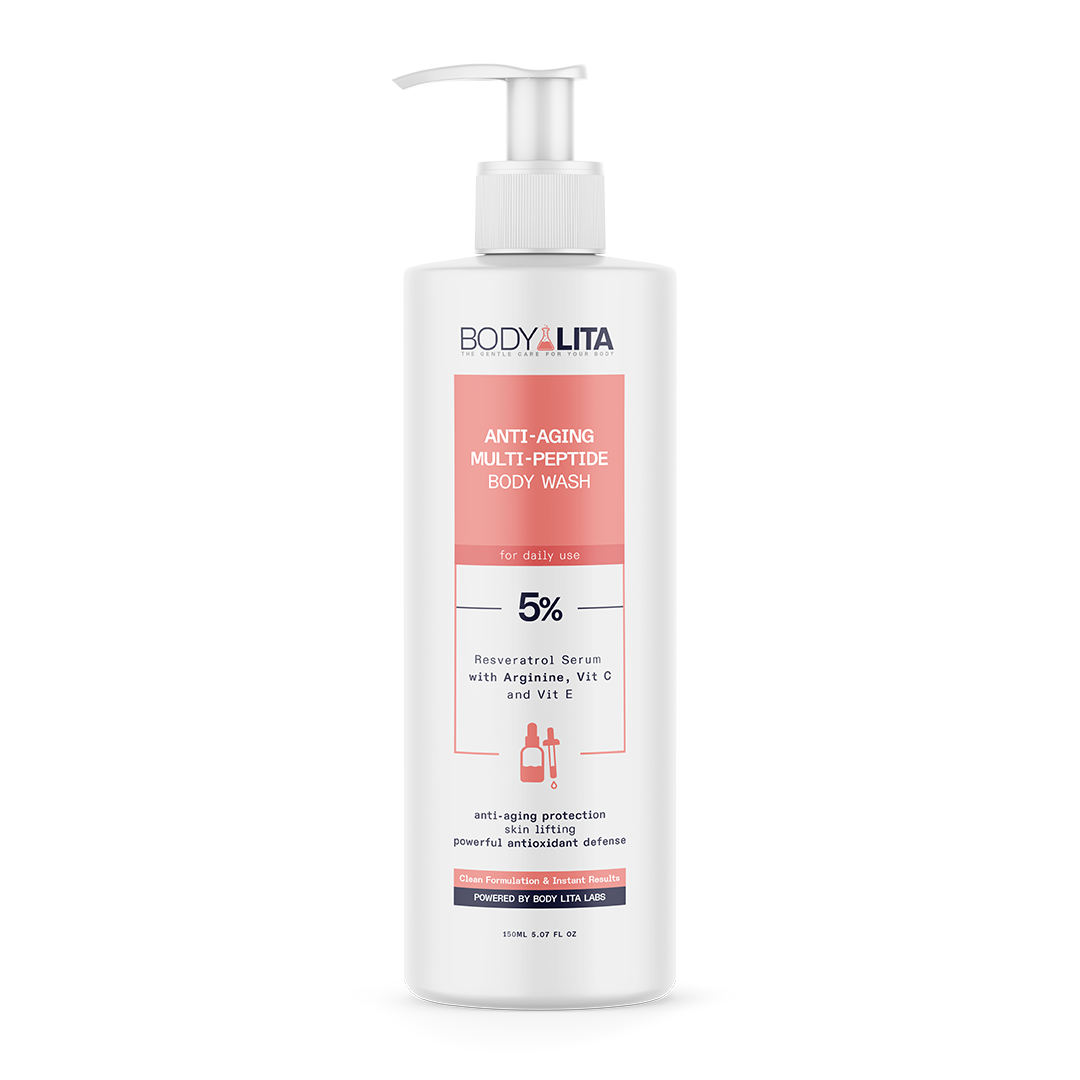 BodyLita Multi-Peptide 5% Serum Anti-Aging Body Wash with Resveratrol & Hyaluronic Acid, 150ml