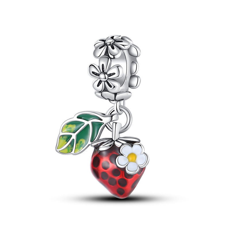 Copper-plated Silver Colorful Oil-drip Zircon DIY Bracelet Beads