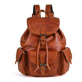 Retro Full-grain Leather Mens Backpack