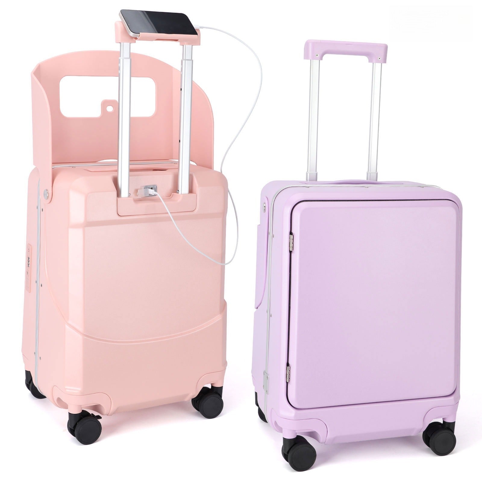 Children's Travel Luggage, Children's Seat Travel Luggage, 20 Inch Foldable Seat With Backrest. Computer Case With USB Port And 360 Degree Rotating Wheel. Hard Shell Luggage