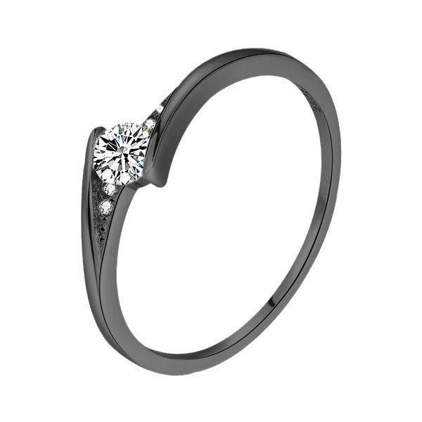 Mens Gold Alloy Round Engagement Ring