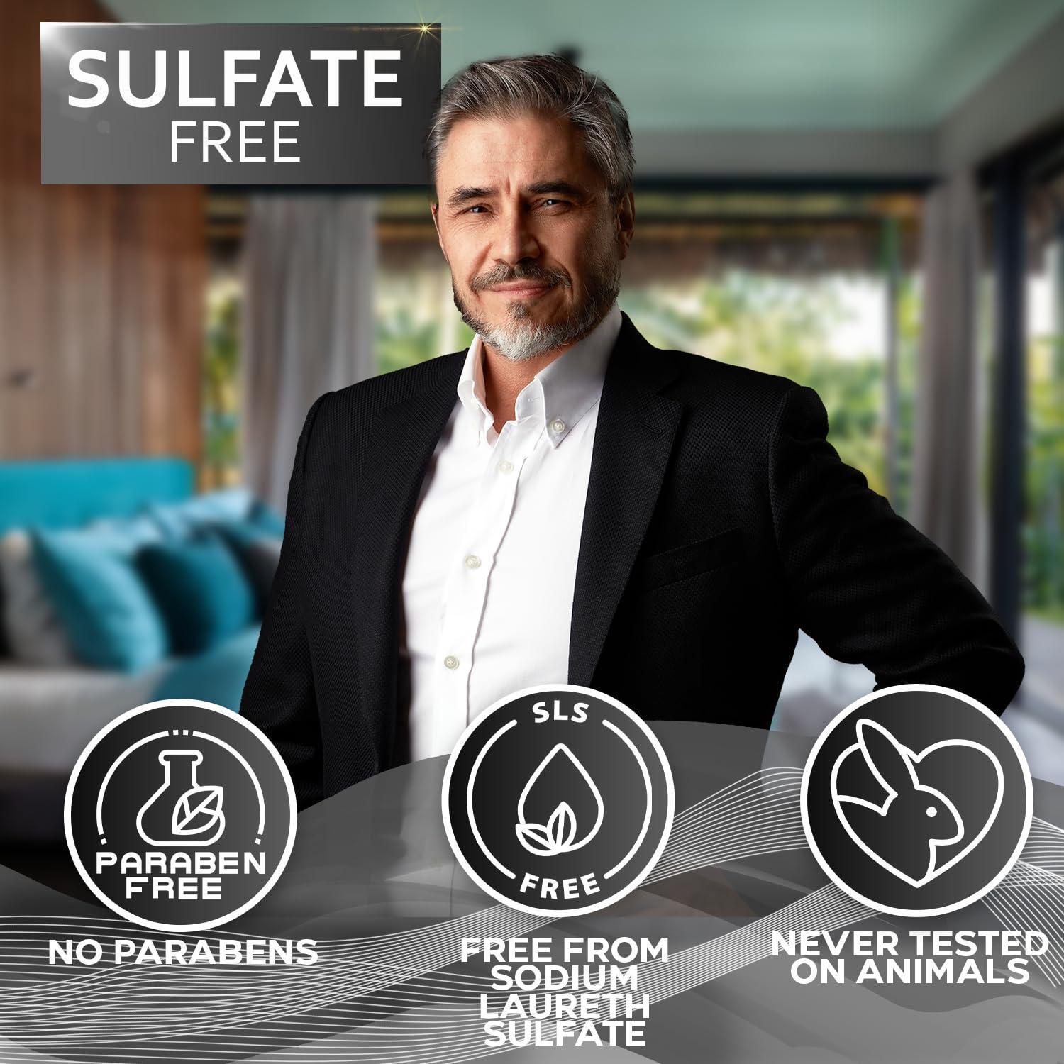 Mens Shampoo and Conditioner Set Sulfate Free and Clarifying For Men with Oily to Normal Hair Moisturizing and Thickening Biotin Keratin Tea Tree Oil Caffeine and Peppermint for Dandruff