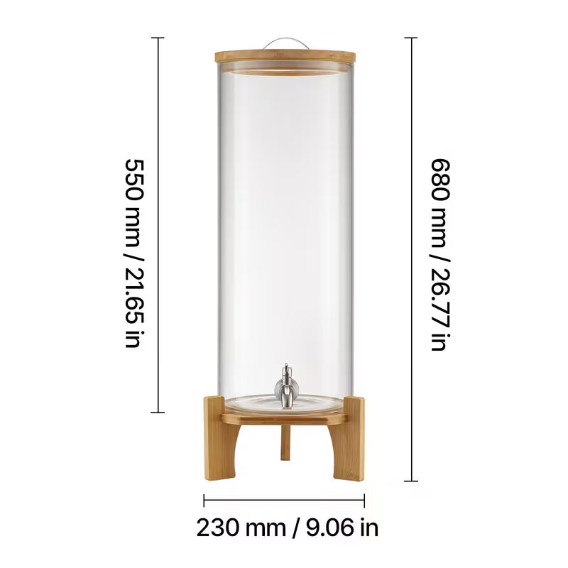 Glass Drink Dispenser with Stand for Parties