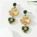 Women New Niche Floral Heart Drop Earrings, Wholesale High-End Light Luxury Ladies Ear Ornaments