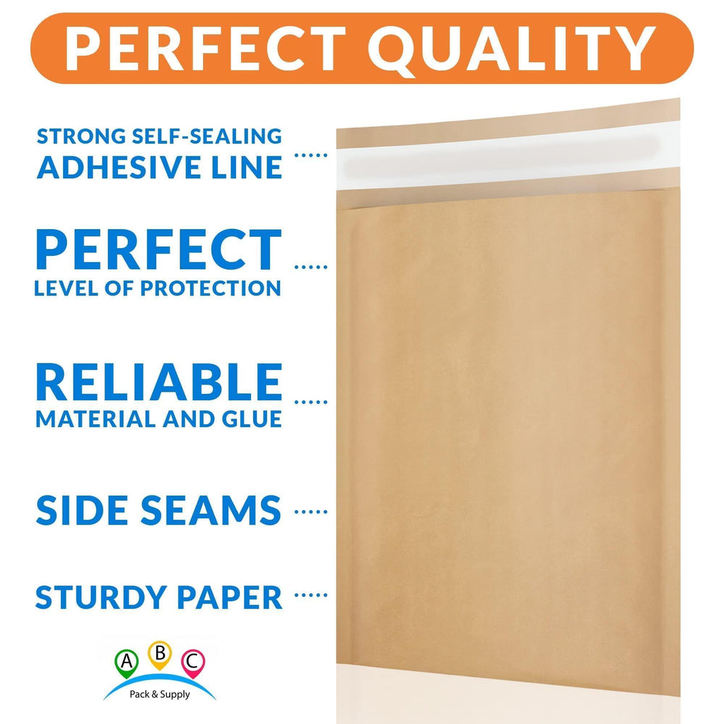 Brown Kraft Bubble Mailer Envelopes 10.5 x 15 Inch 10 Pack Mail Padded Envelopes Self Seal Kraft Bubble Mailers Tear Resistant Mailing Envelope Padded. Sturdy Paper Mailer
