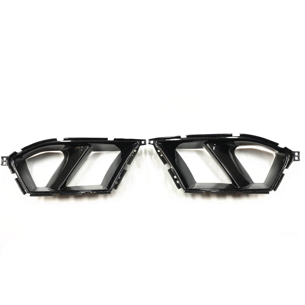 Automotive dry carbon fiber front bumper grille